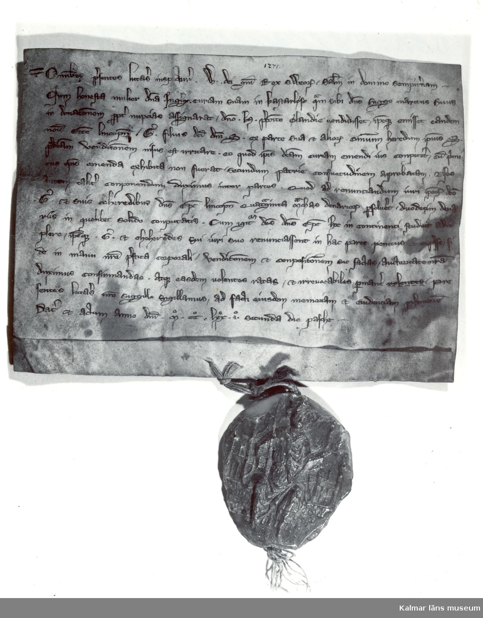 Konung Valdemars brev 6.4 1271 angående Ankegärdet i Kastlösa.