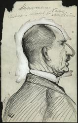 Lensmann Ness. Vitne i mordet på adv. Ström [illustrasjon]