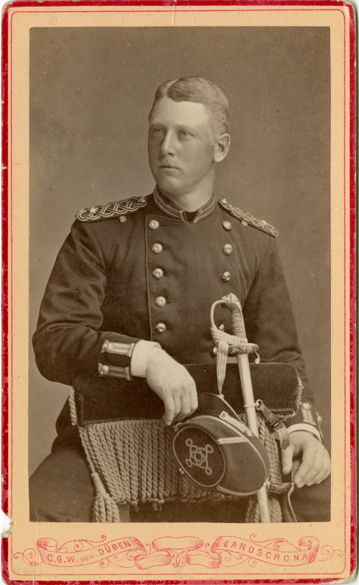 Porträtt av Johan Gustaf Fabian Wrangel, underlöjtnant vid Kronobergs regemente I 11.