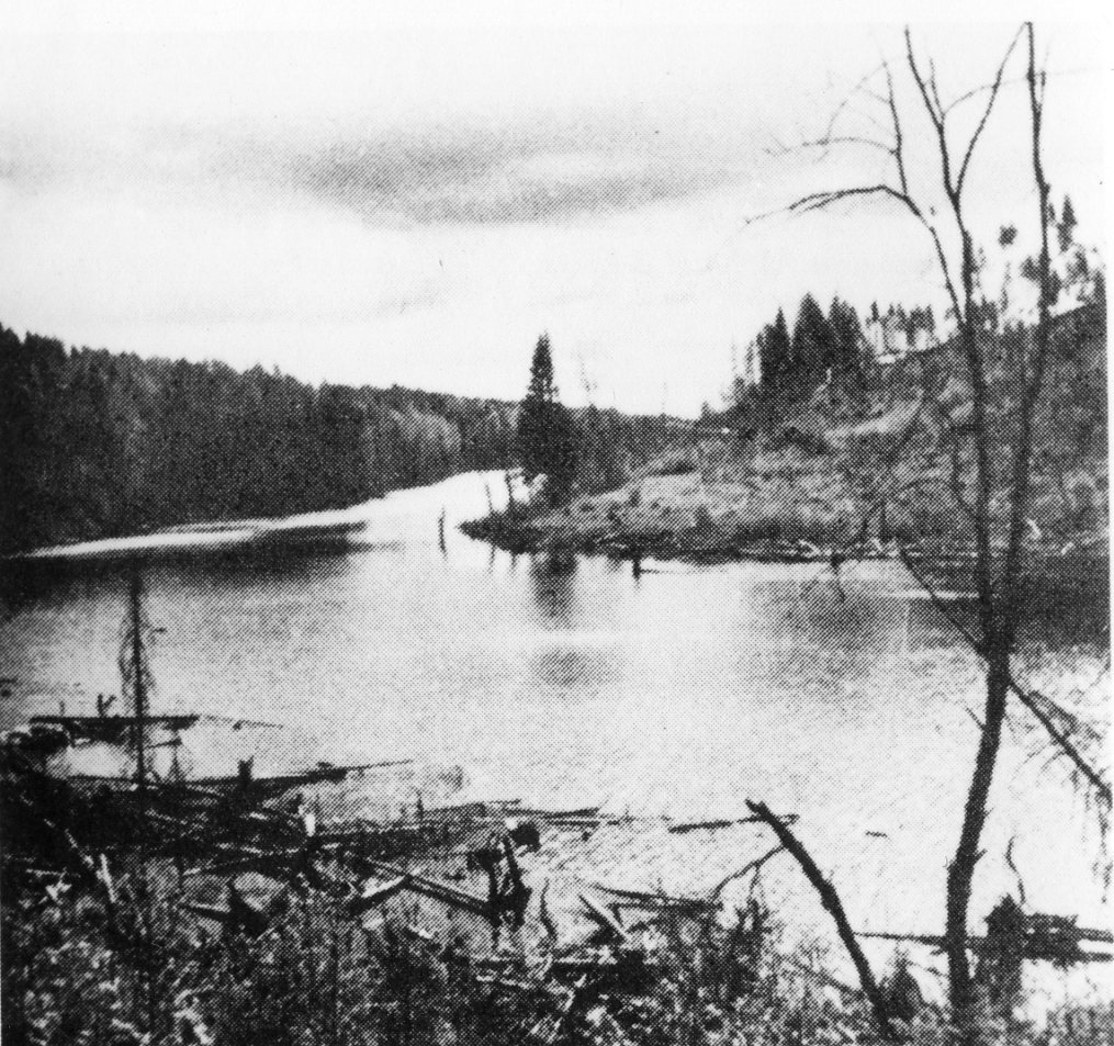 Jandebafloden. Delvis gräns mellan "svenska" och tyska linjerna.