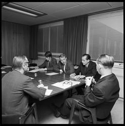 Skandinavisk LO-delegasjon besøker PF. Fra møte.