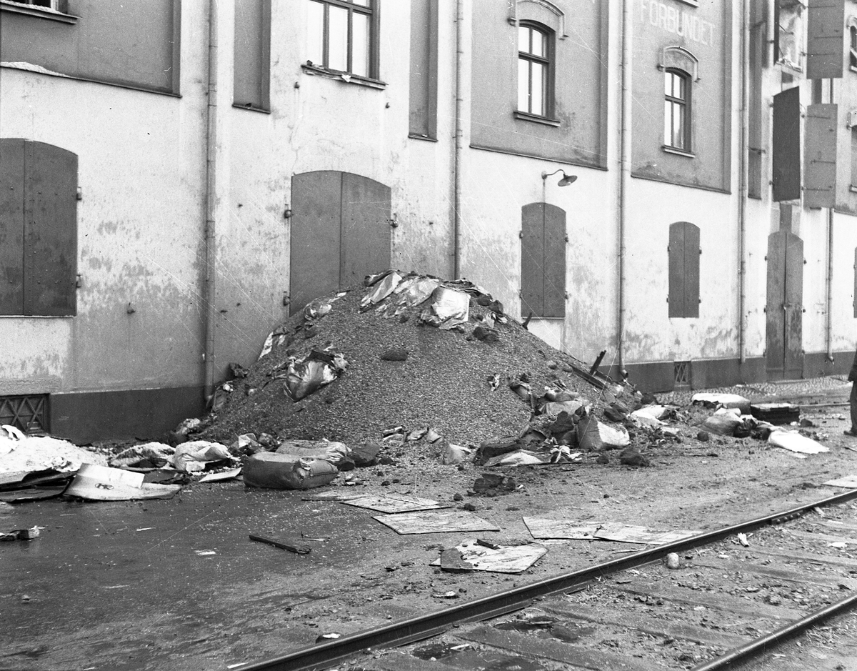 Brand i Koperativa förbundets lager på Stora Holmen. Den 31 mars 1943
