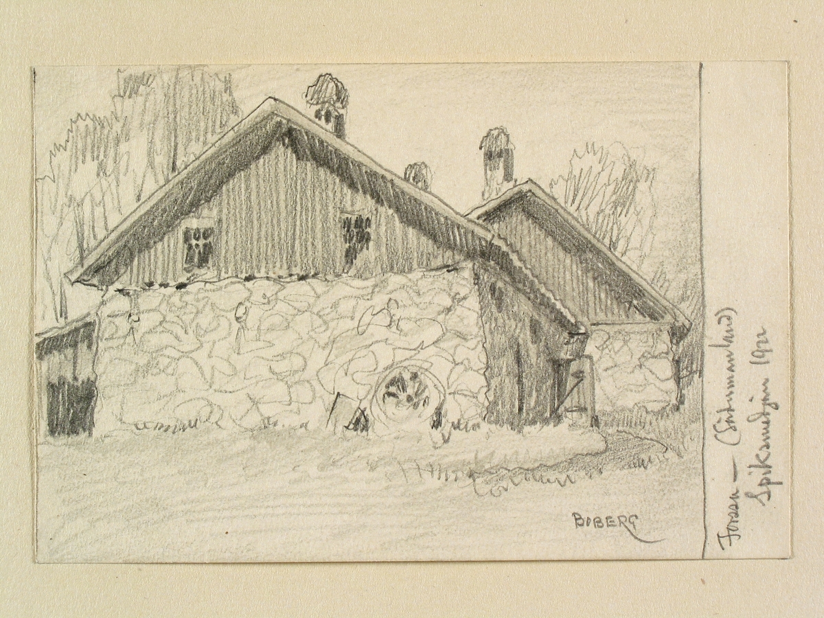 Teckning av Ferdinand Boberg. Södermanland, Oppunda hd., Östra Vingåkers sn., Forsa