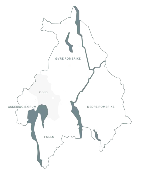 Tegnet kart over Akershus fylke
