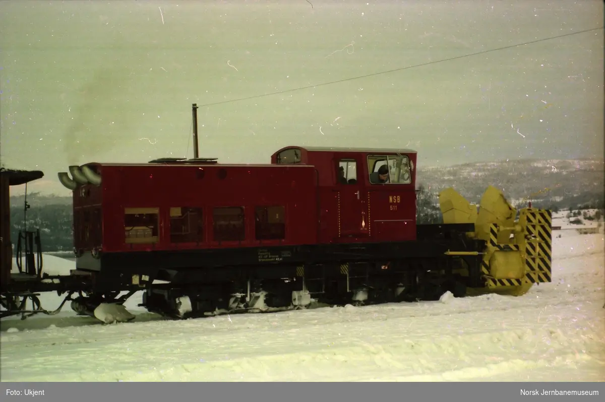 Roterende snøplog DiR3 nr. 511 på Nordlandsbanen