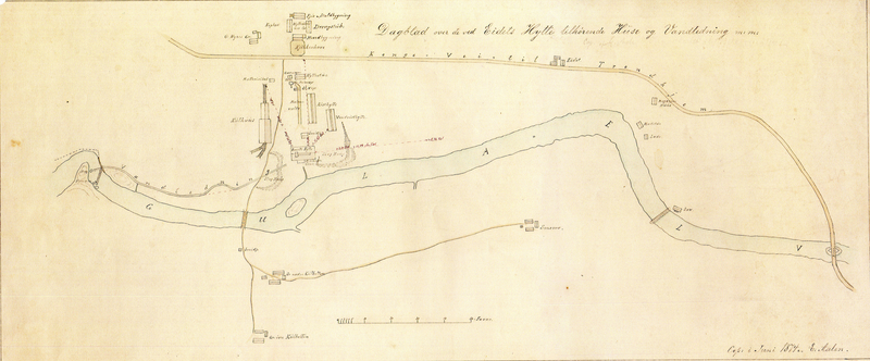 Kart over Eidet hytteplass 1894.