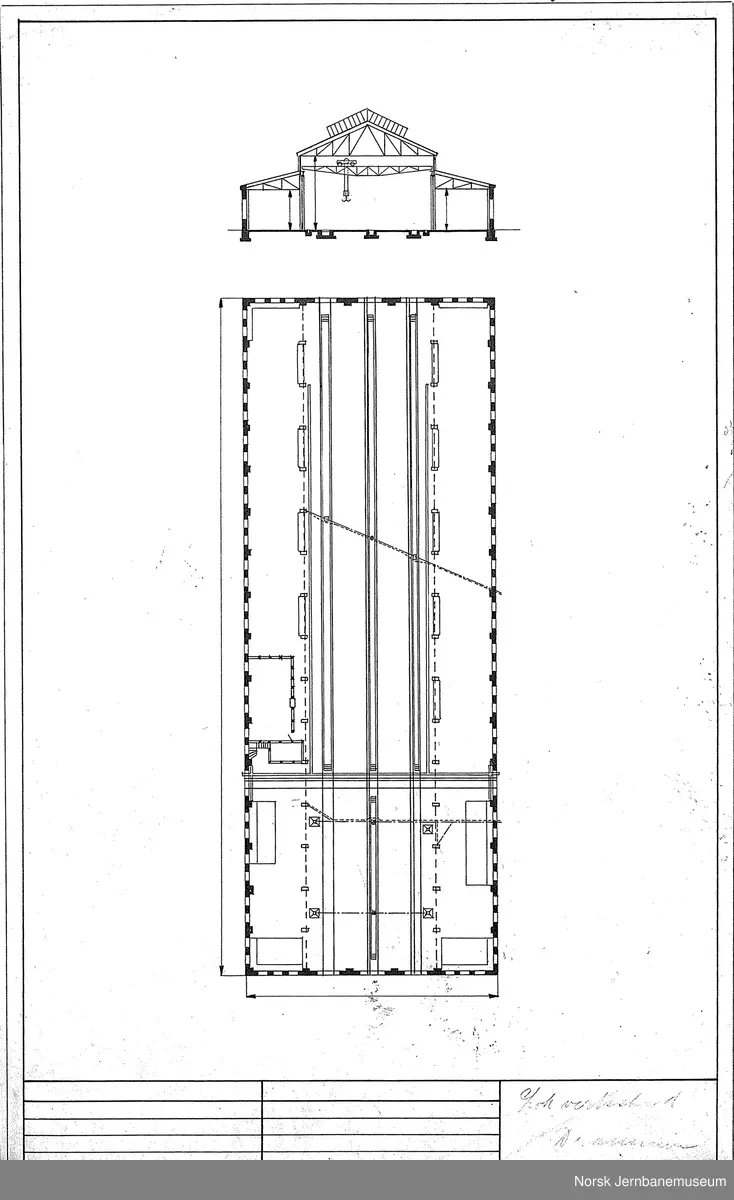 Oversiktstegninger fra NSB Verkstedkontoret
8 tegninger av bygninger på Verkstedet Sundland