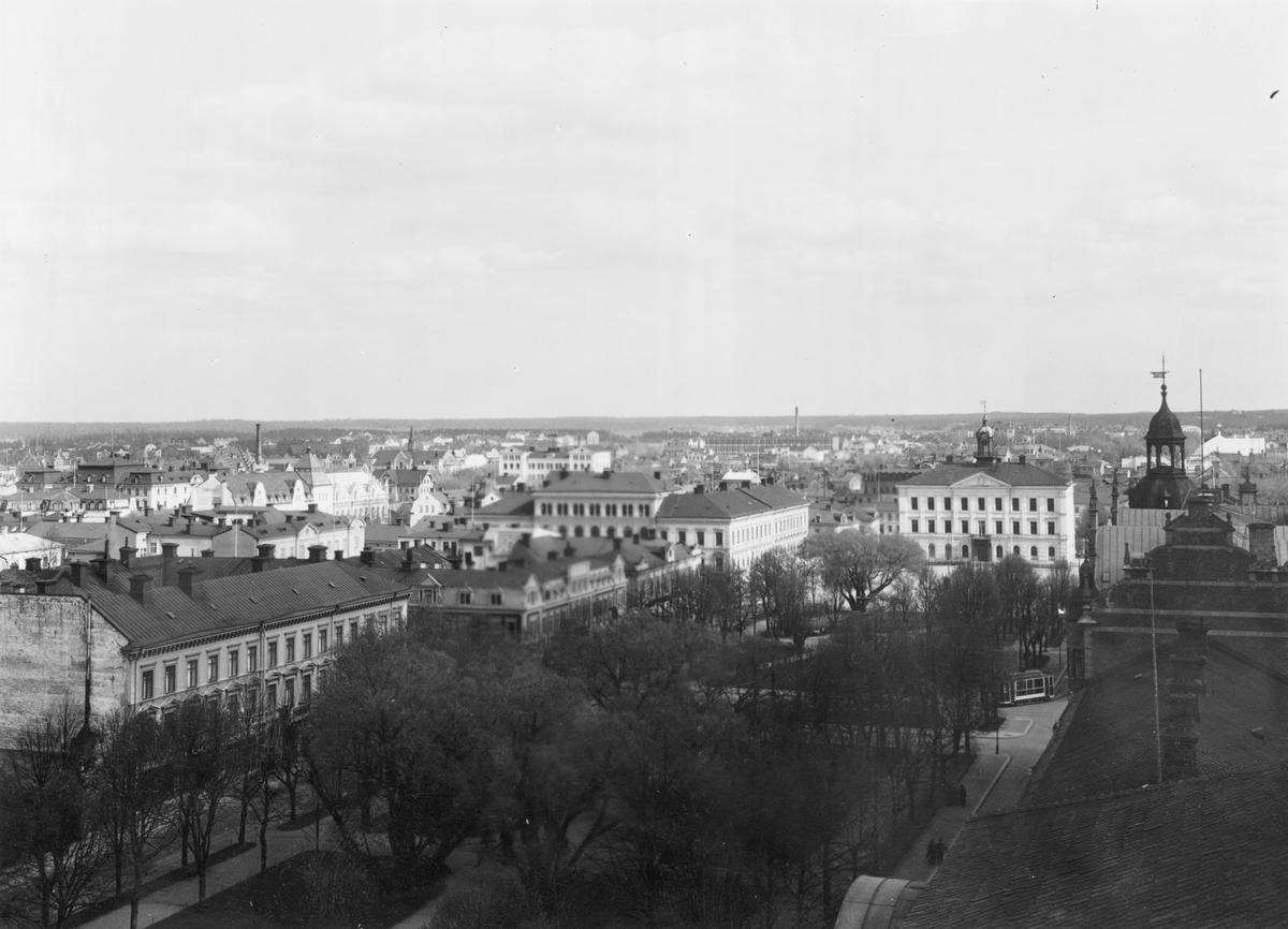 Gävle stad – Norr, Esplanaden.
Panorama över Esplanaden och Rådhuset mot söder.
