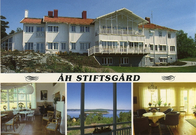 Enligt Bengt Lundins noteringar: "Åh Stiftgård. Huvudbyggnaden. Flagga. 4-bild".