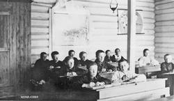 Personer, skolepult, bøker, Skoleklasse, klasserom, Skolekla