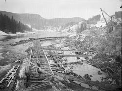 Vanninntaket til Holtakanalen under bygging ved Sagafoss, ja