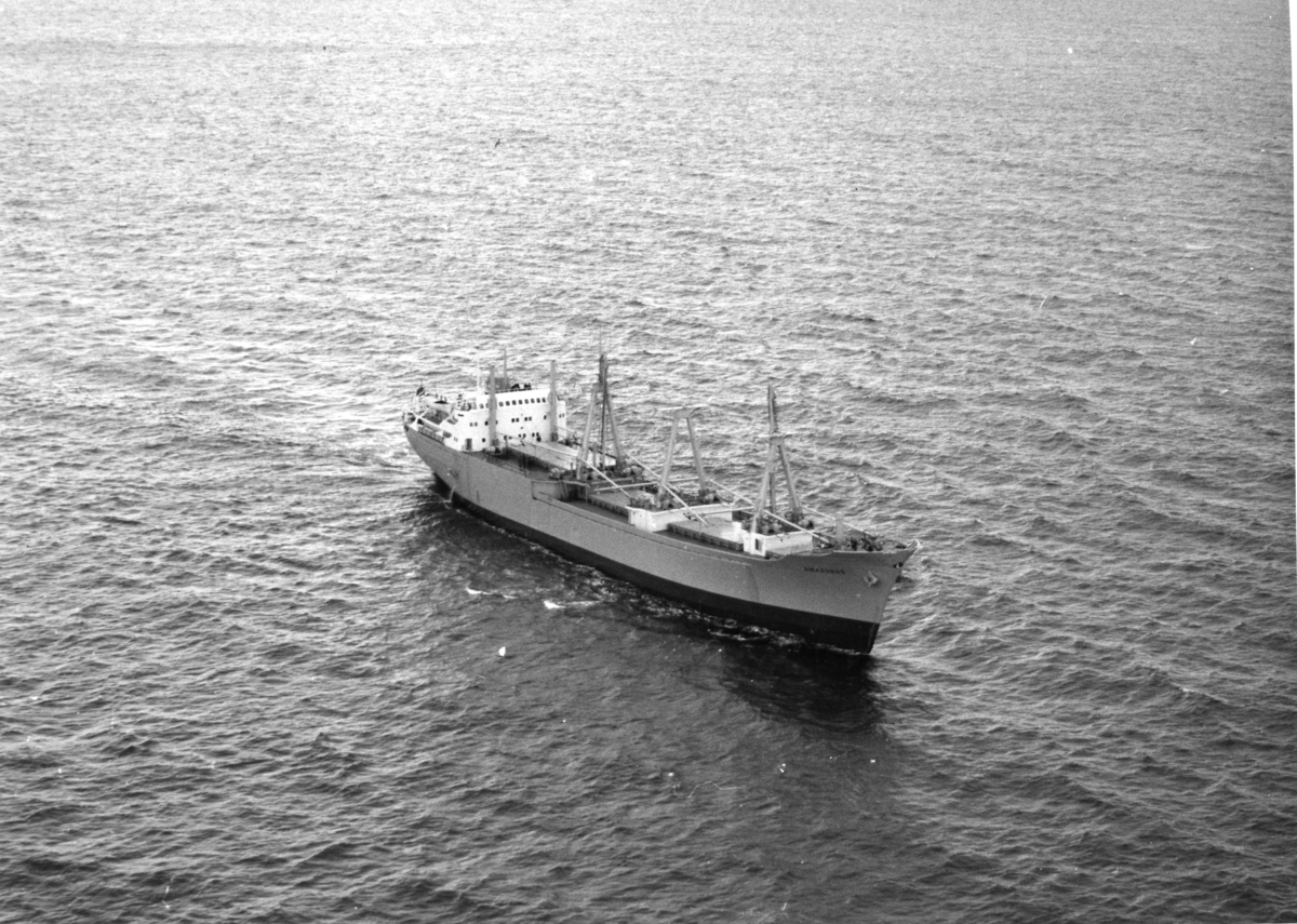 Byggenr. 44 v. Langesund Mekaniske Verksted: Amazonas.

Amazonas ligger ved kai ved verftet og på vannet.
9-17: Nyblin