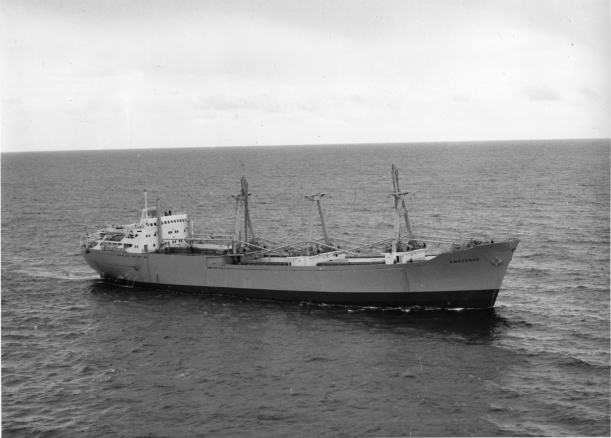 Byggenr. 44 v. Langesund Mekaniske Verksted: Amazonas.

Amazonas ligger ved kai ved verftet og på vannet.
9-17: Nyblin