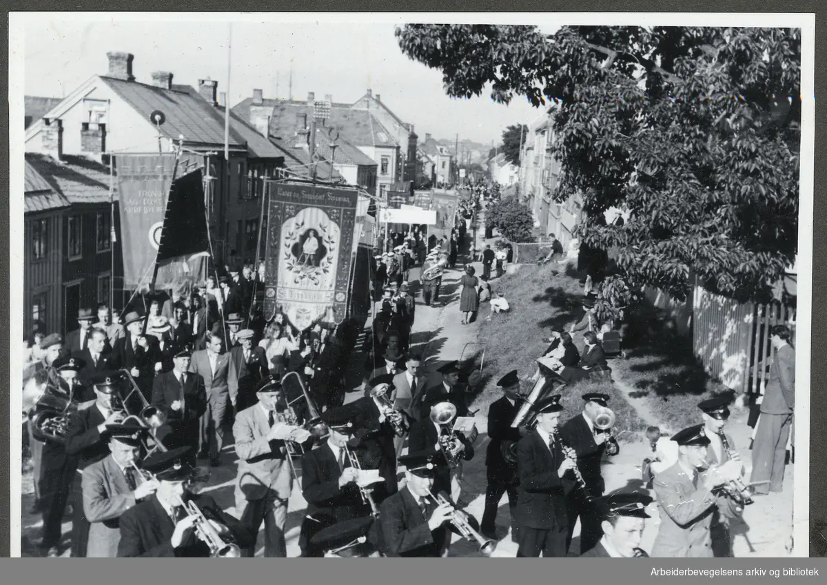 Jubileumsstevne for Arbeiderpartiets 60-årsjubileum, Kristiansten festning i Trondheim 24. august 1947.