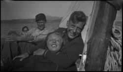 Seiletur med "Vilja". Arvid Fosse, Ottar Roalsøy, Arvid Toll