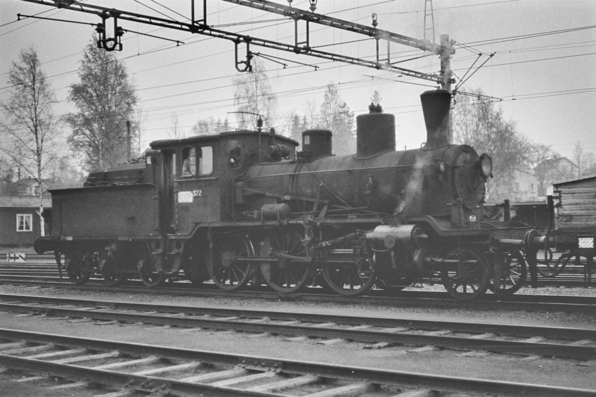 Damplokomotiv type 21c nr. 372 på Kongsvinger stasjon.