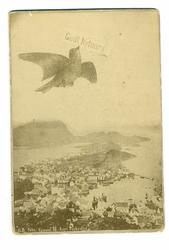 Julekort med bilde over Ålesund før brannen, sett fra Aksla.