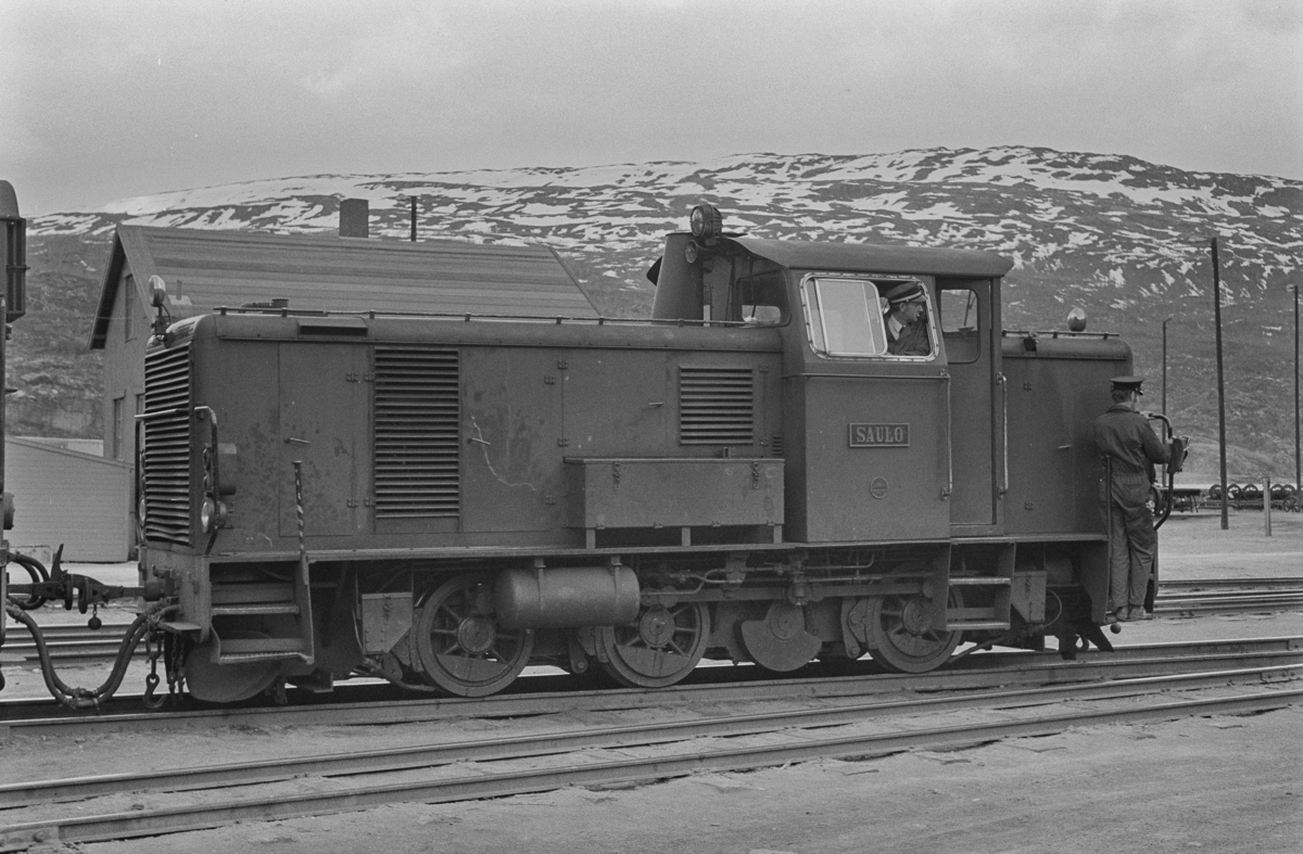Sulitjelmabanens diesellokomotiv SAULO på Lomi.