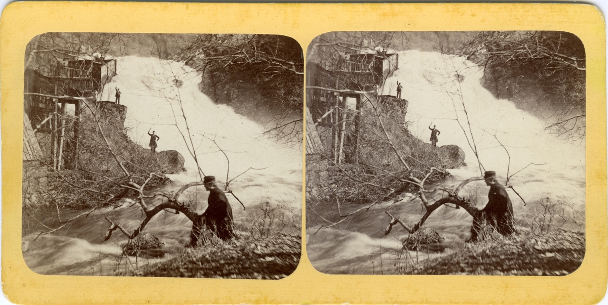 Andra vattenfallet, Huskvarna, på 1870-talet.