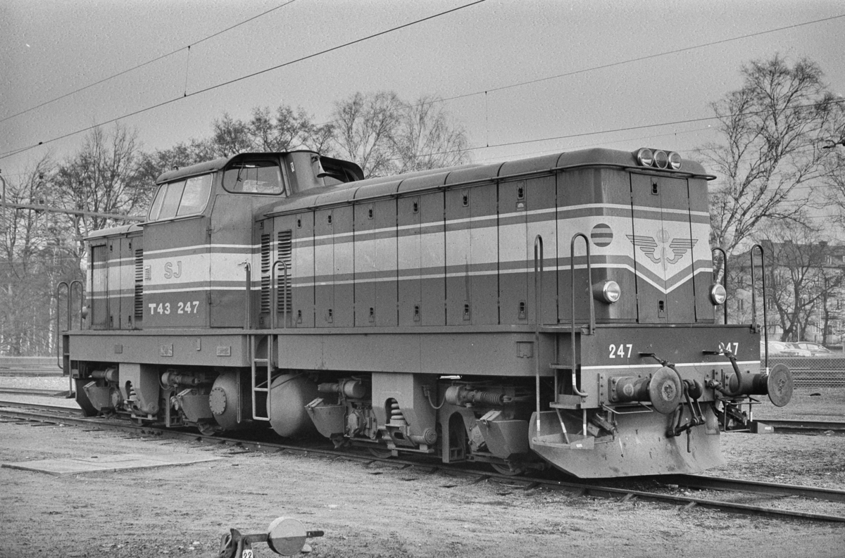 Svensk diesellokomotiv type T43 nr. 247 i Ângelholm i Sverige.