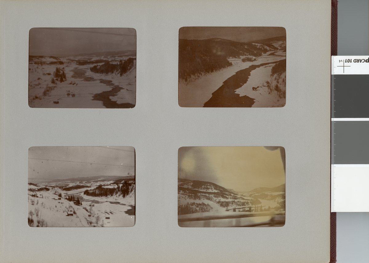 Utsikt över vinterlandskap, Smålands husarregemente K 4 på vinterövning i Norrbotten omkring 1910.