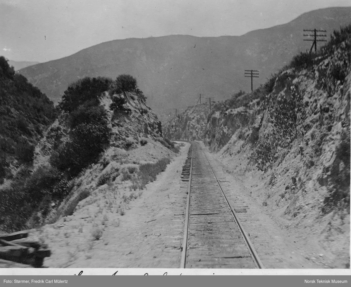 Jernbanereise, California eller Arizona, USA, 1915