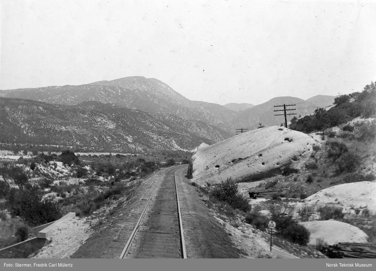 Jernbanereise, California eller Arizona, USA, 1915