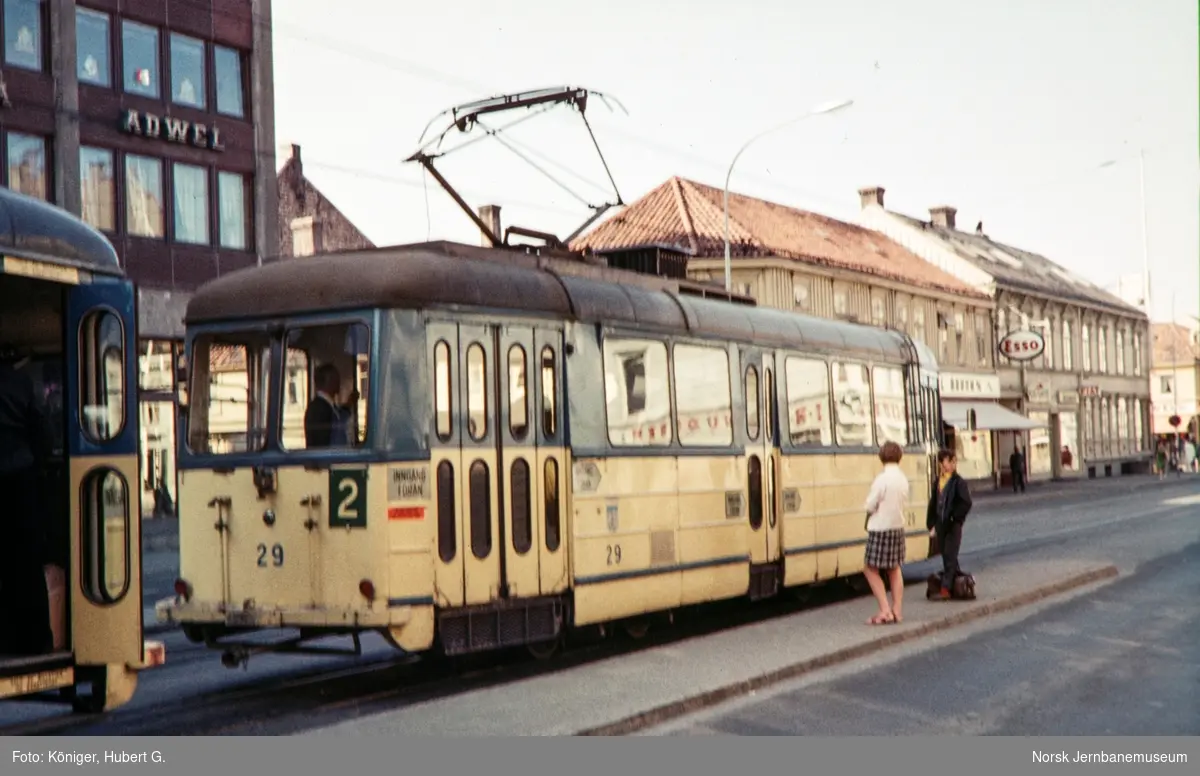 Trondheim Sporvei sporvogn nr. 29 Prinsens gate i Trondheim.