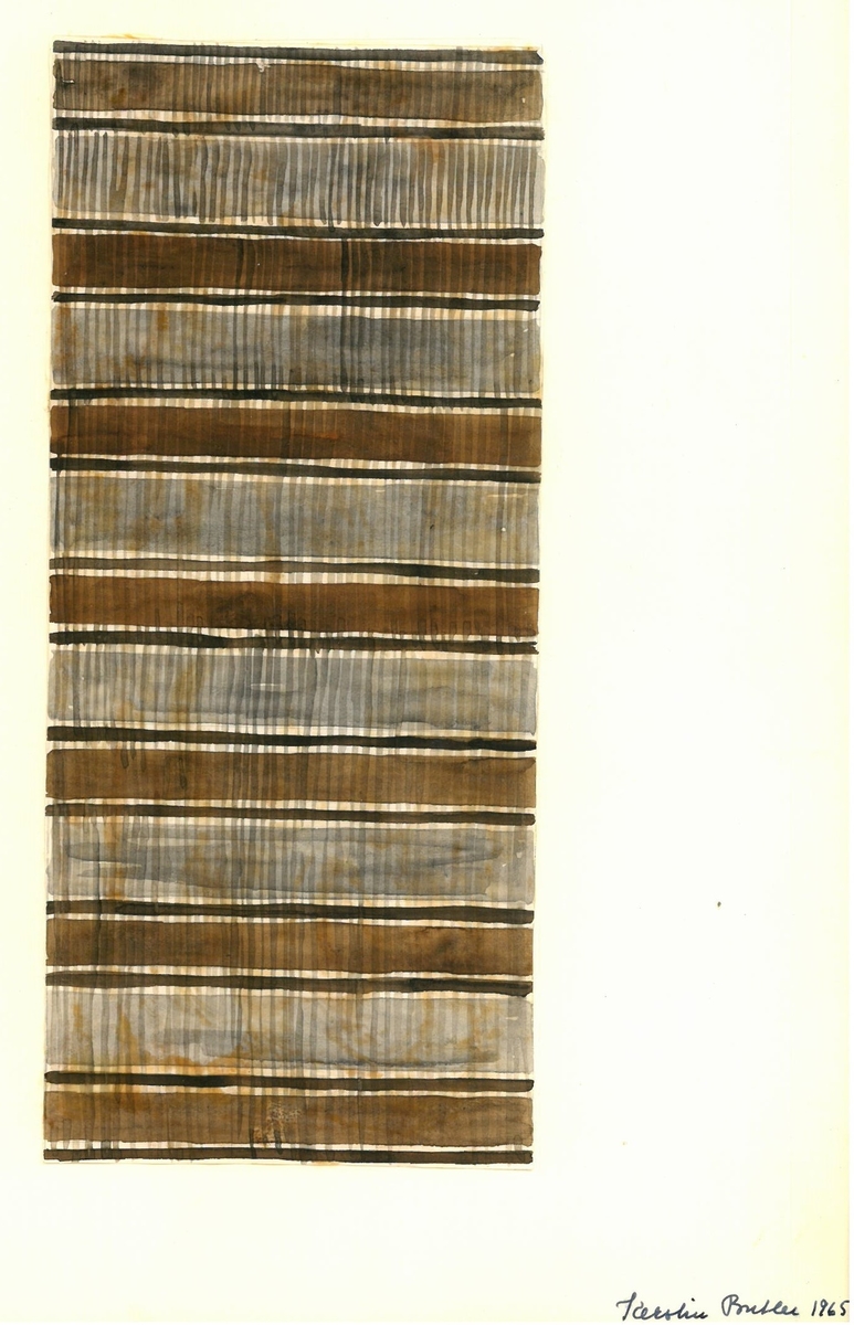 Skiss till skyttlad matta.
Formgivare: Kerstin Butler 1965