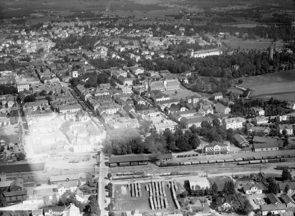 Flygfoto över Eksjö i Jönköpings län. Nr K 267.