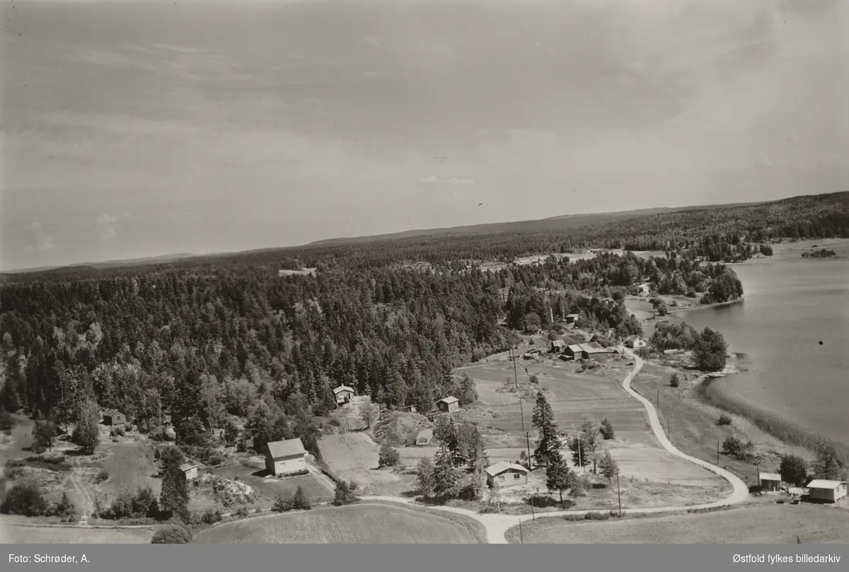 Flyfoto fra Lindbo i  Moss  26. juni 1959.