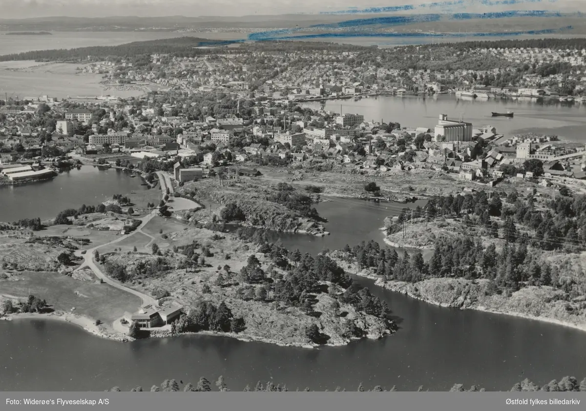 Flyfoto fra Nesparken i Moss i 1961.