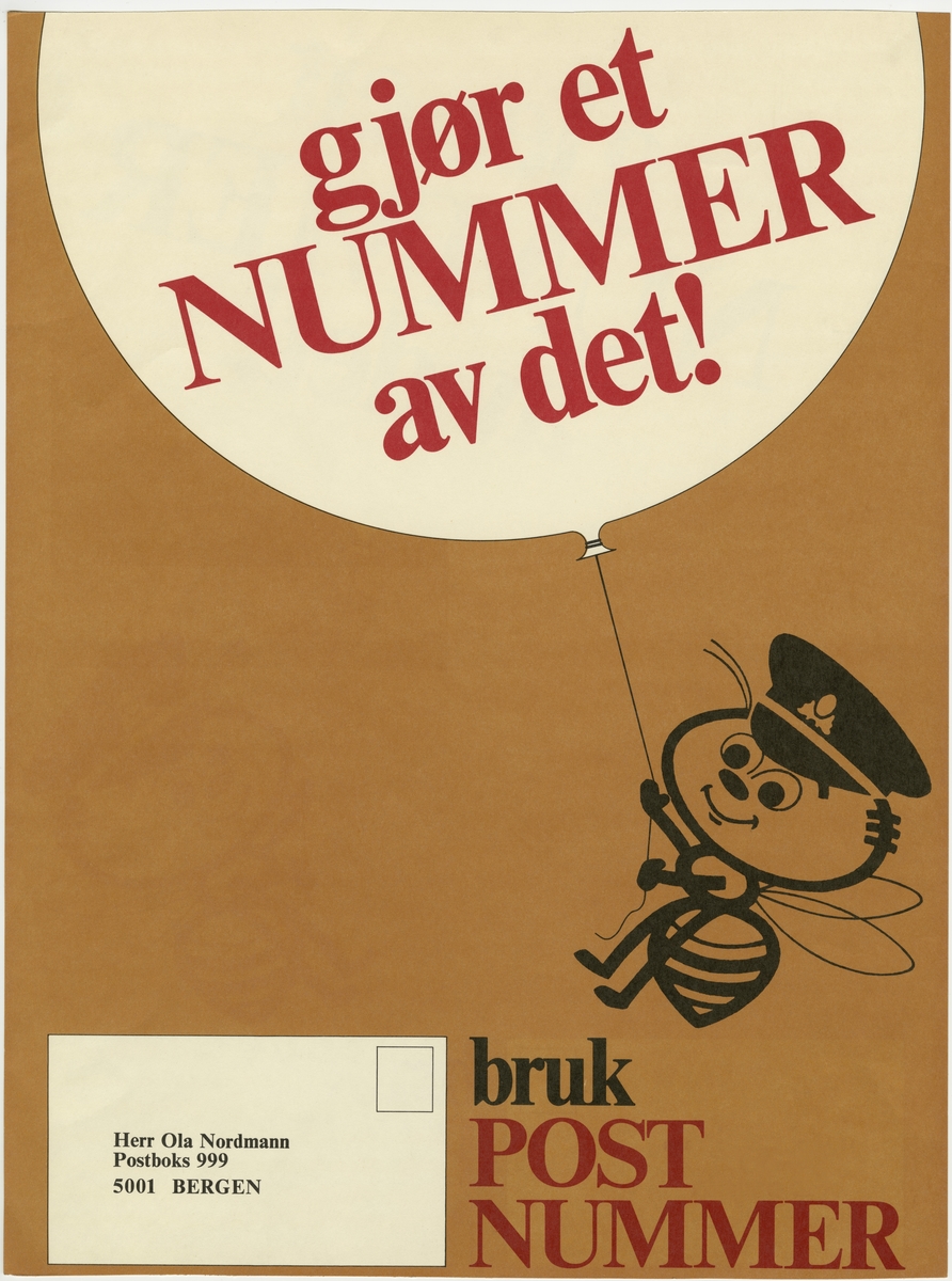 Plakat tosidig, en side med skrift på bokmål og andre siden med skrift på nynorsk.