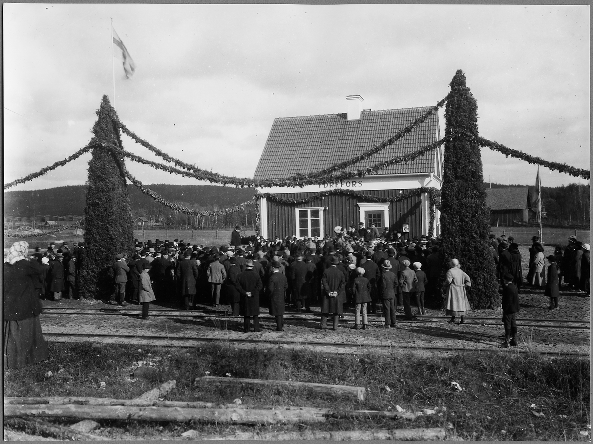 Ydrefors station vid banans invigning.
Invigningen var den 10 oktober.