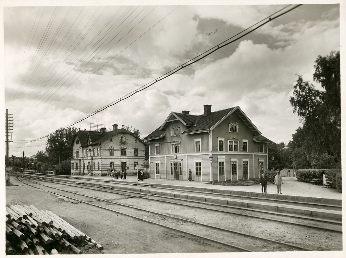 Järnvägsstationen och järnvägshotellet i Fritsla.