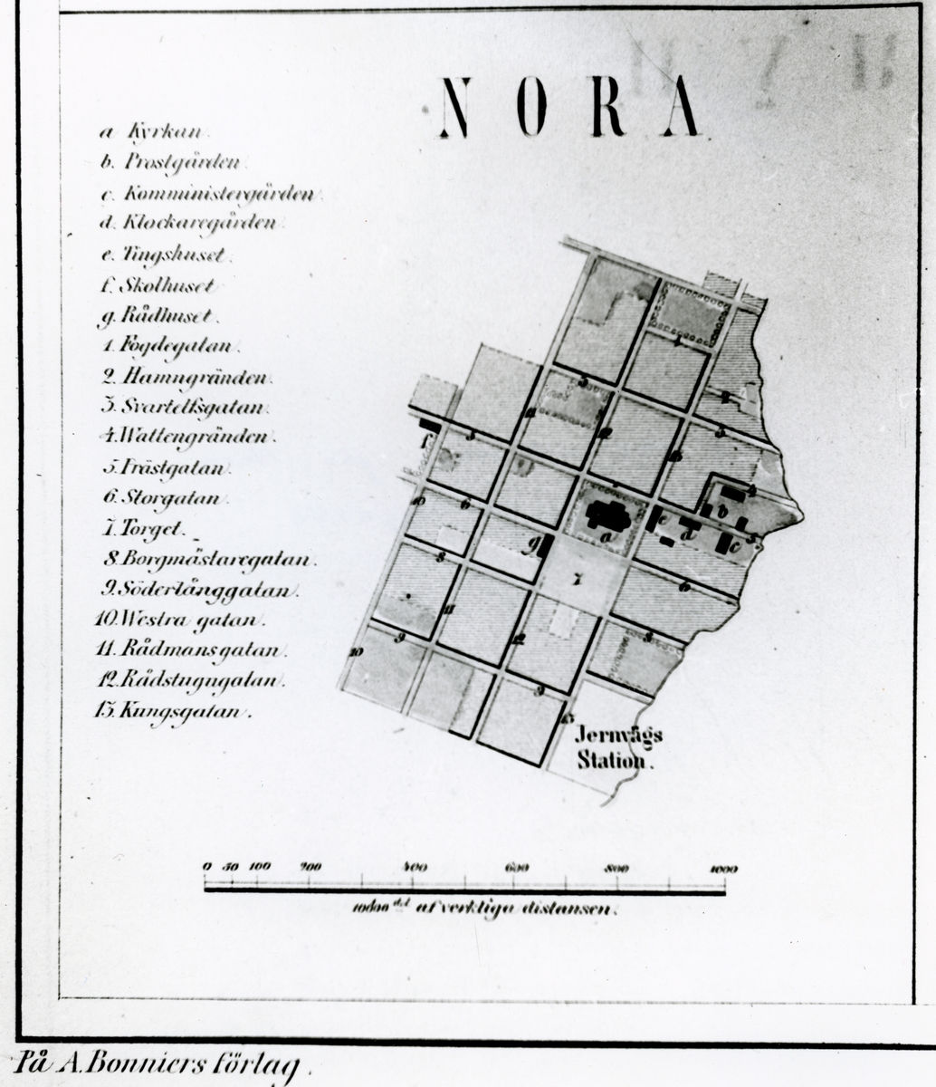 Nora stad vid tiden för Nora Ervalla järnvägs anläggande