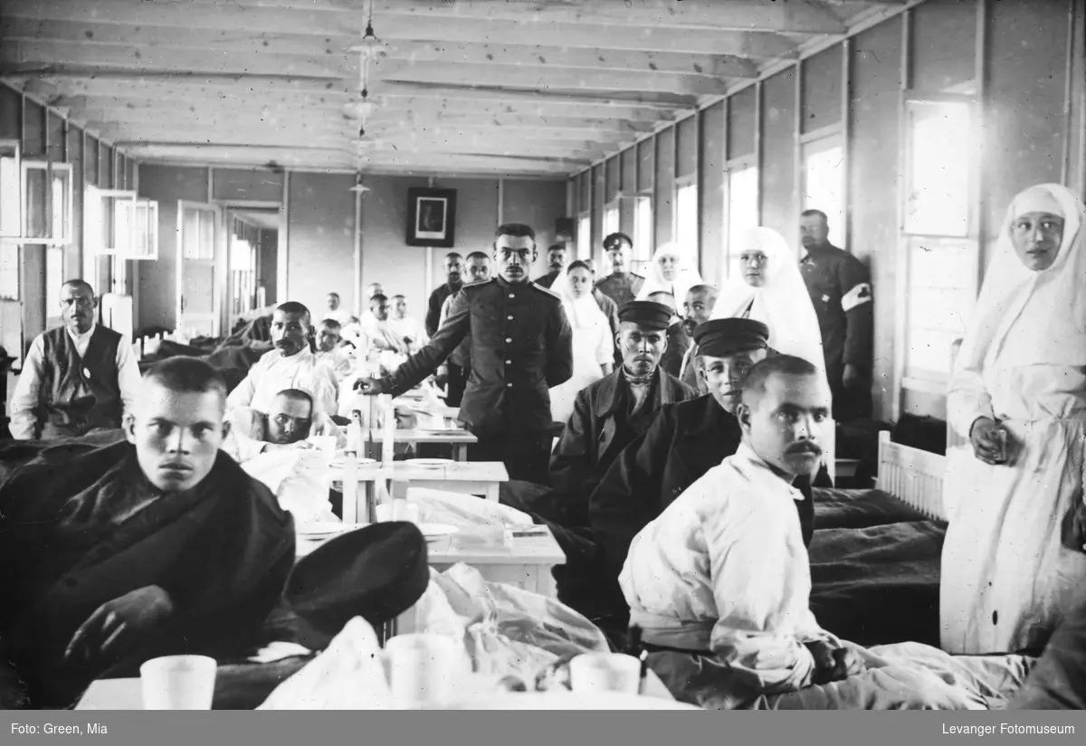 Brakkehospital under 1.verdenskrig på Torneå jernbanestasjon.