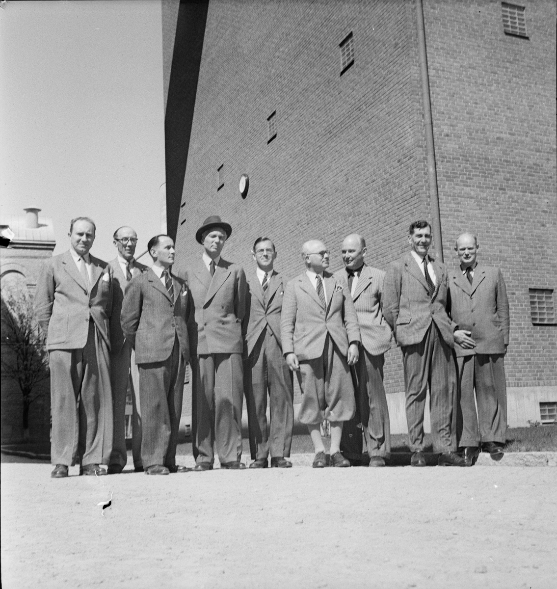 "Eng. kvarmän" på besök, Upsala Ångqvarn AB, Uppsala 1947