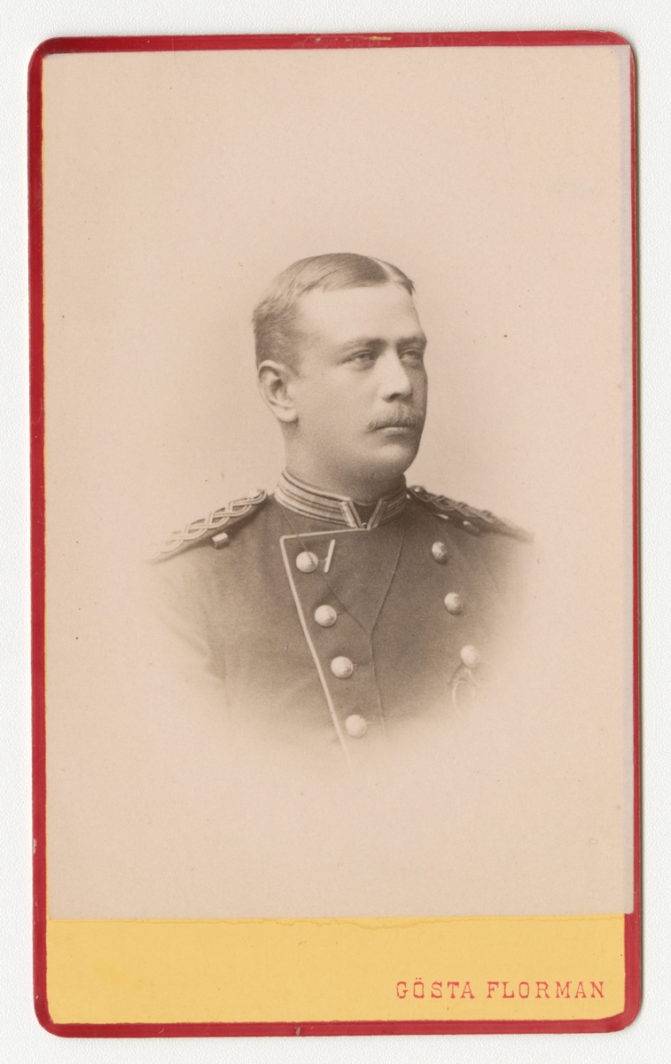 Porträtt av Gustaf Timotheus Falck, underlöjtnant vid Gotlands nationalbeväring.