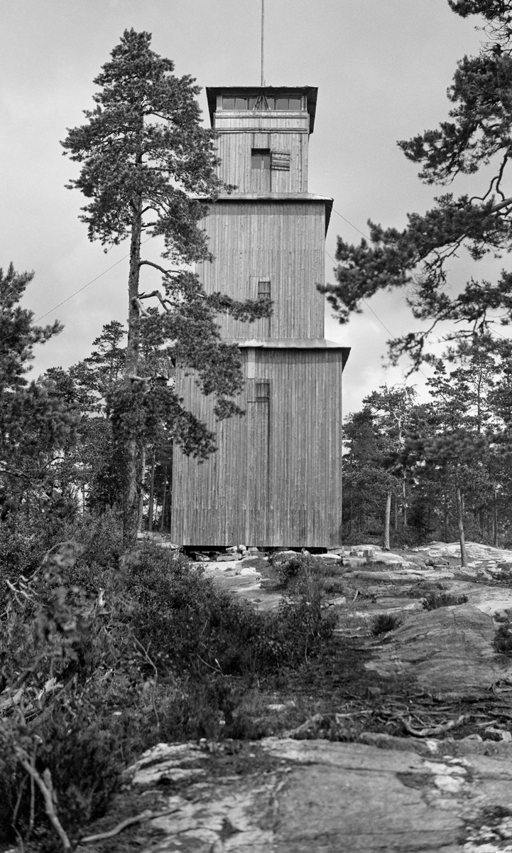 Tårnet på Grønnliåsen skogbrannvakstasjon. 7. 7. 1932.  Denne stasjonen lå 220 meter over havet, sørøst for Ljan.  Anlegget ble bygd av brukseierne M. & H. Ingier, men ombygd i 1932 med midler fra forsikringsselskapet Skogbrand.  Akershus Skogselskap overtok etter hvert driftsansvaret. 

Tårnet er reist som en bordkledd bindingsverkskonstruksjon.  Eksteriørmessig sett framstår den som om den skulle ha tre etasjer, hvorav den nederste er bredest, den øverste smalest.  "Etasjeskillene" (med små utvendige skråtak) sammenfaller antakelig med innvendige reposer for trappene opp til utkikksrommet, som har sammengengende vindusrekker i alle himmelretninger under et lavt pyramidetak med lynavleder.  "Etasjene" med trappeganger har luker som gav lysinnsig.  Tårnet står i et bergområdet med en del furutrær. 