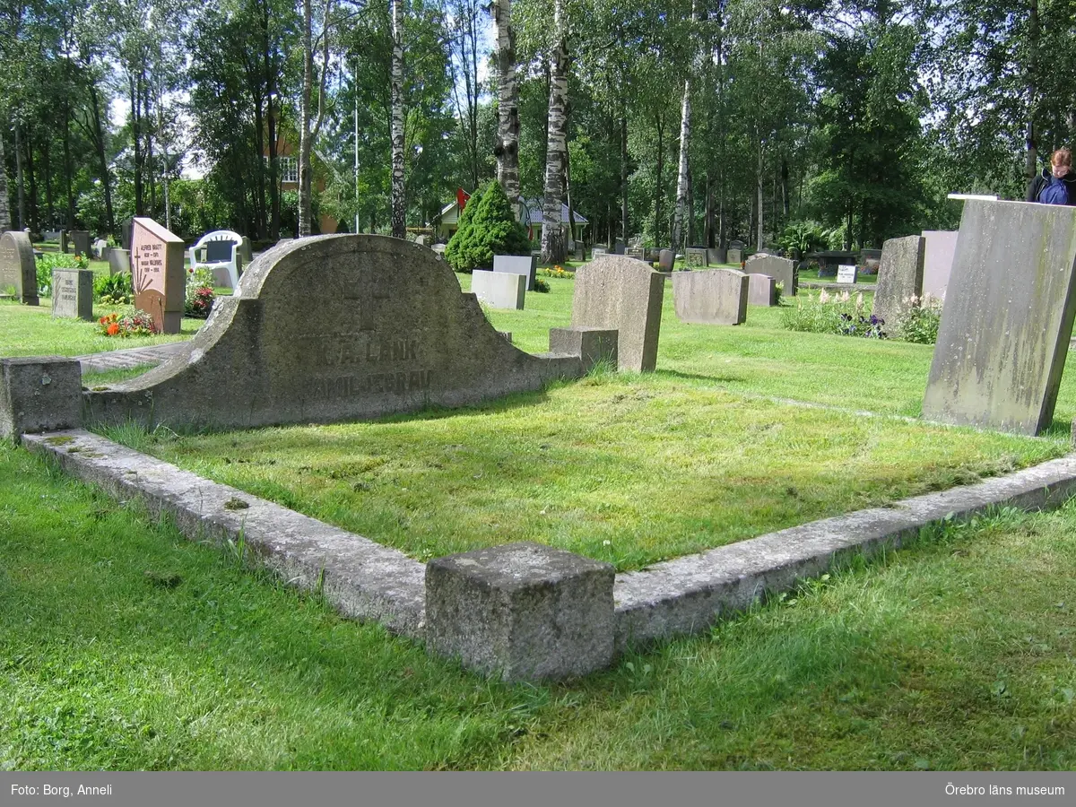 Hällefors norra kyrkogård Inventering av kulturhistoriskt värdefulla gravvårdar 2007, Kvarter H.