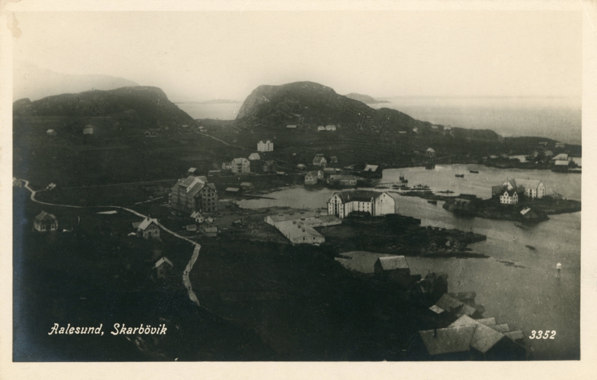 Oversiktsbilde av Skarbøvika ved Ålesund.