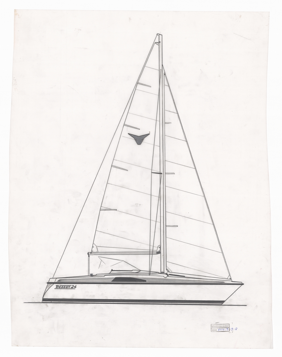 Segelbåt, Beason 24, segelritning