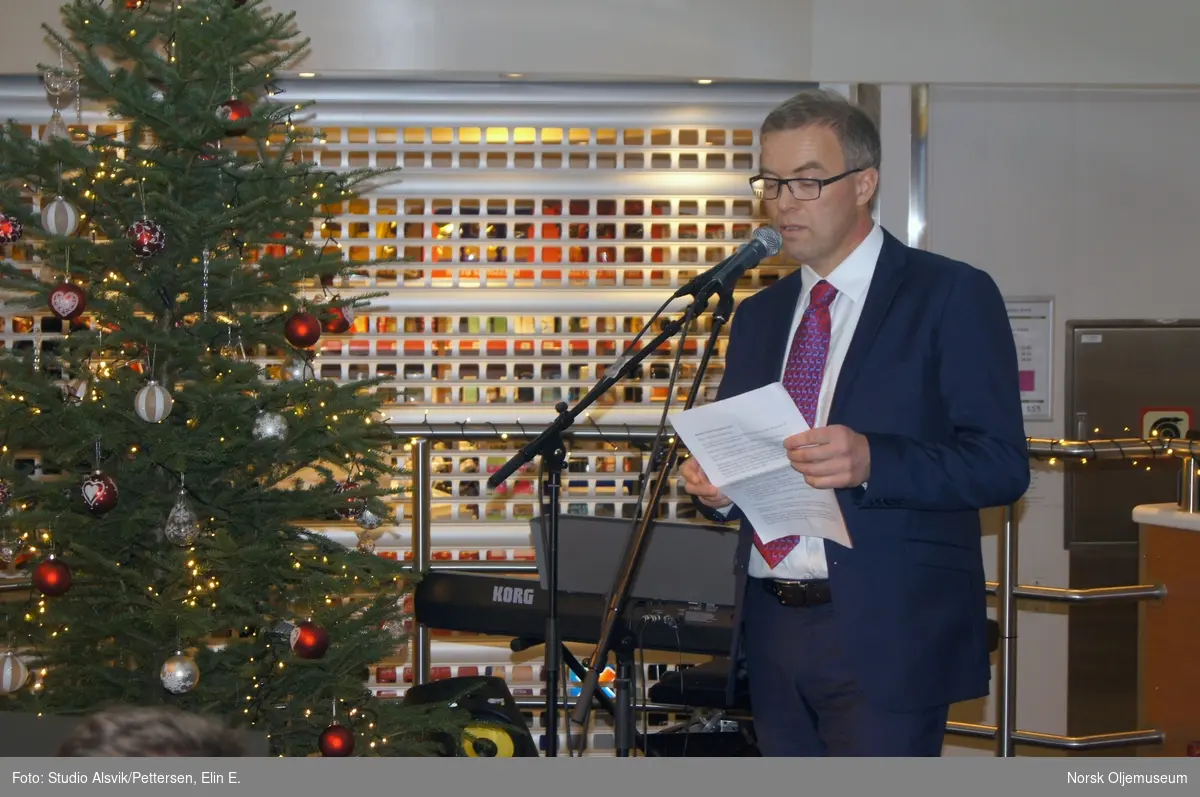 Plattformsjef Magnar Hellevik holder tale på julaften 2017.