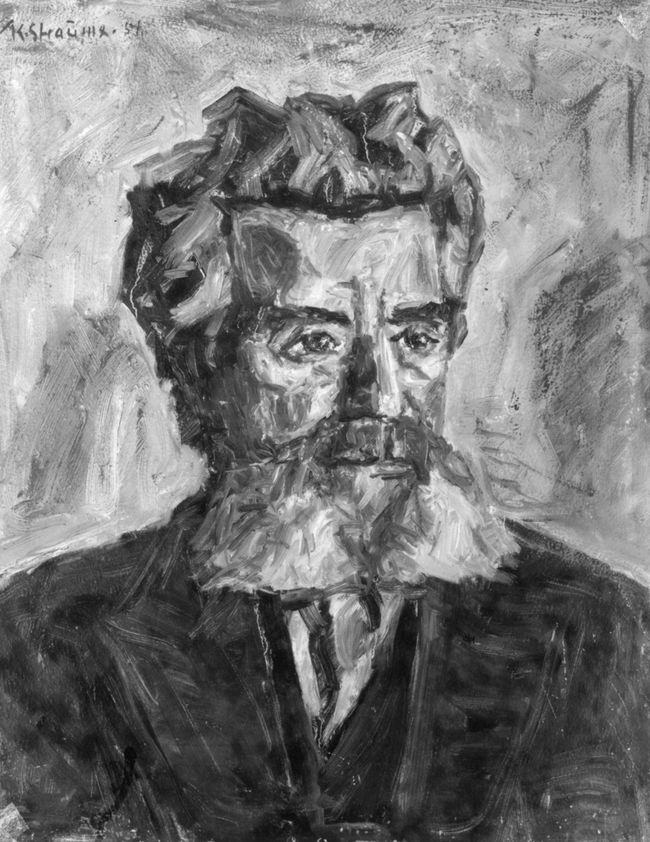 Portrettmaleri av Ingvald Skjeldrup. Malt av Karl Straume i 1951?