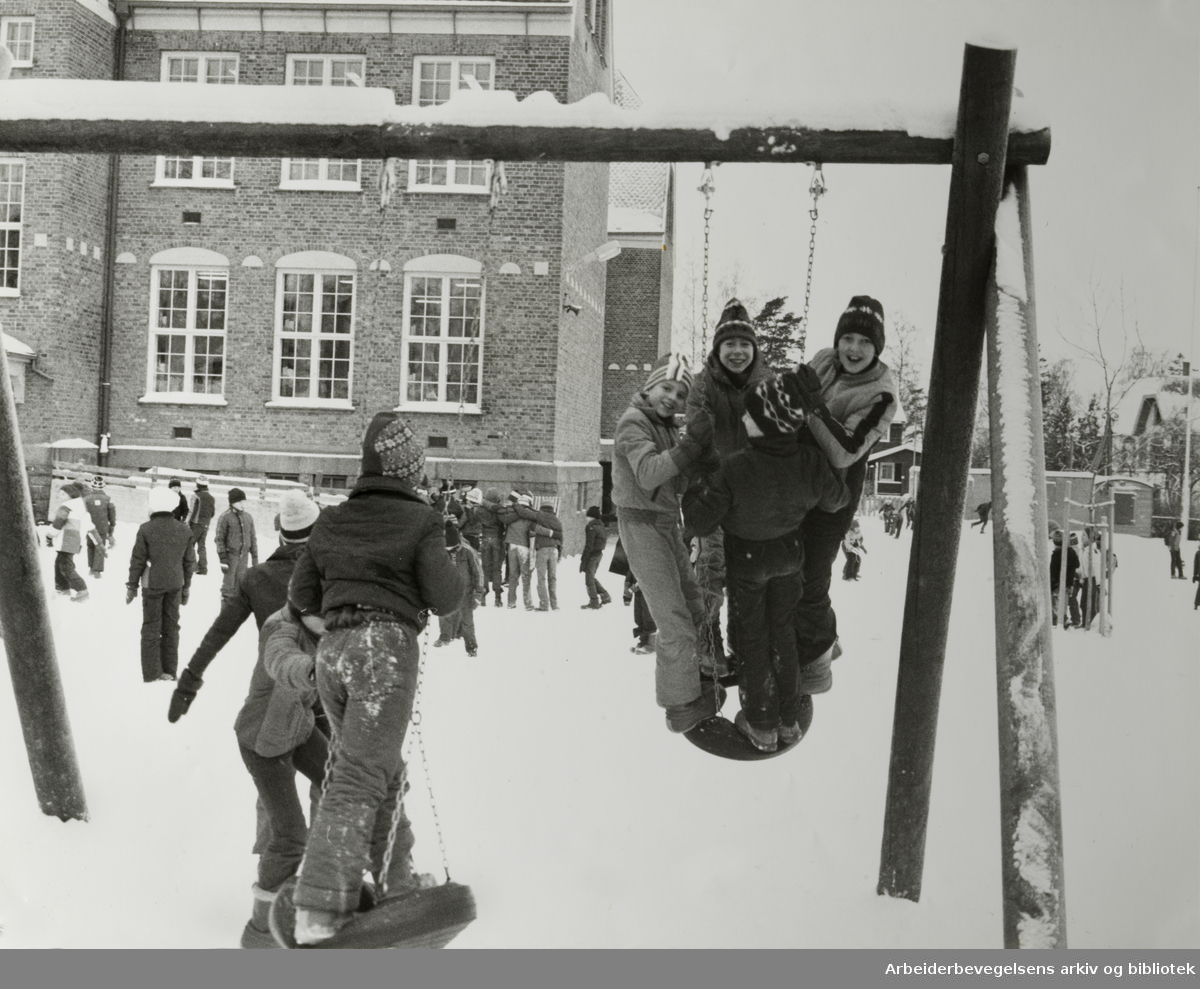 Nordstrand skole. Januar 1979