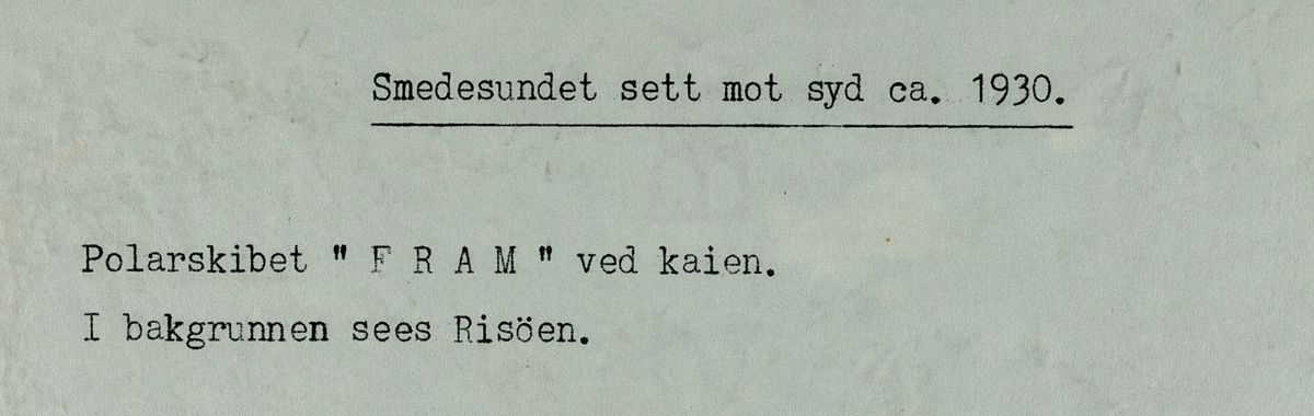 Smedasundet sett mot syd, ca. 1930.