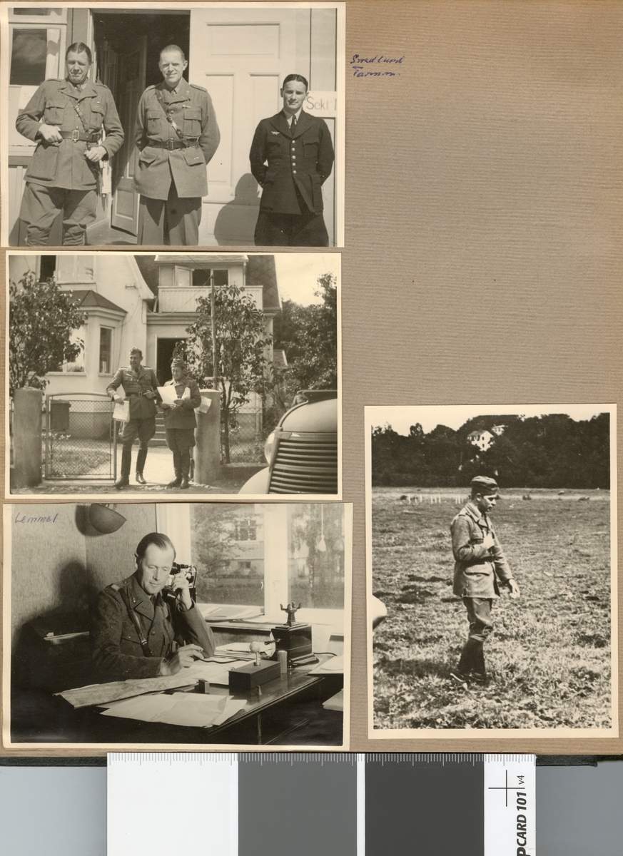 Text i fotoalbum: "Beredskapstjänst april-okt 1940 vid Fältpost".