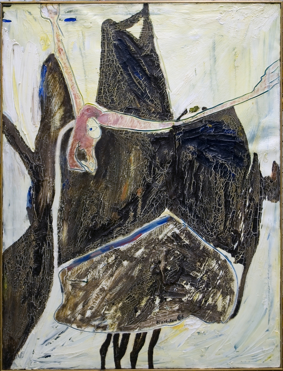 Oljemålning på duk av Hans Viksten 1966. I spännram försedd med enkel ljust brun ram.