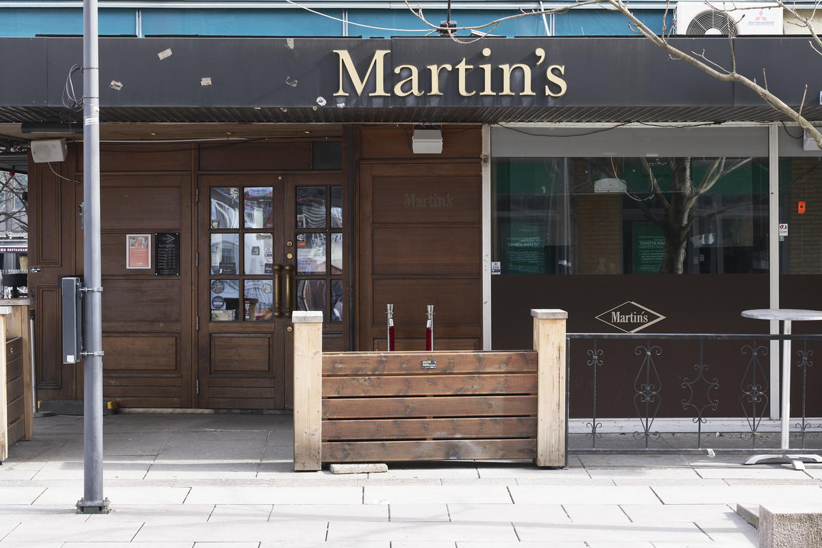 Stengt pub Martin`s på Lillestrøm under koronastengningen